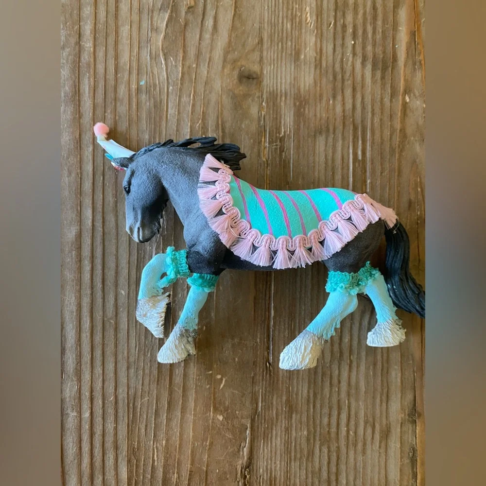 Horse Birthday Cake Pink Aqua Western Cowgirl Clydesdale Mare Cake Topper Toy